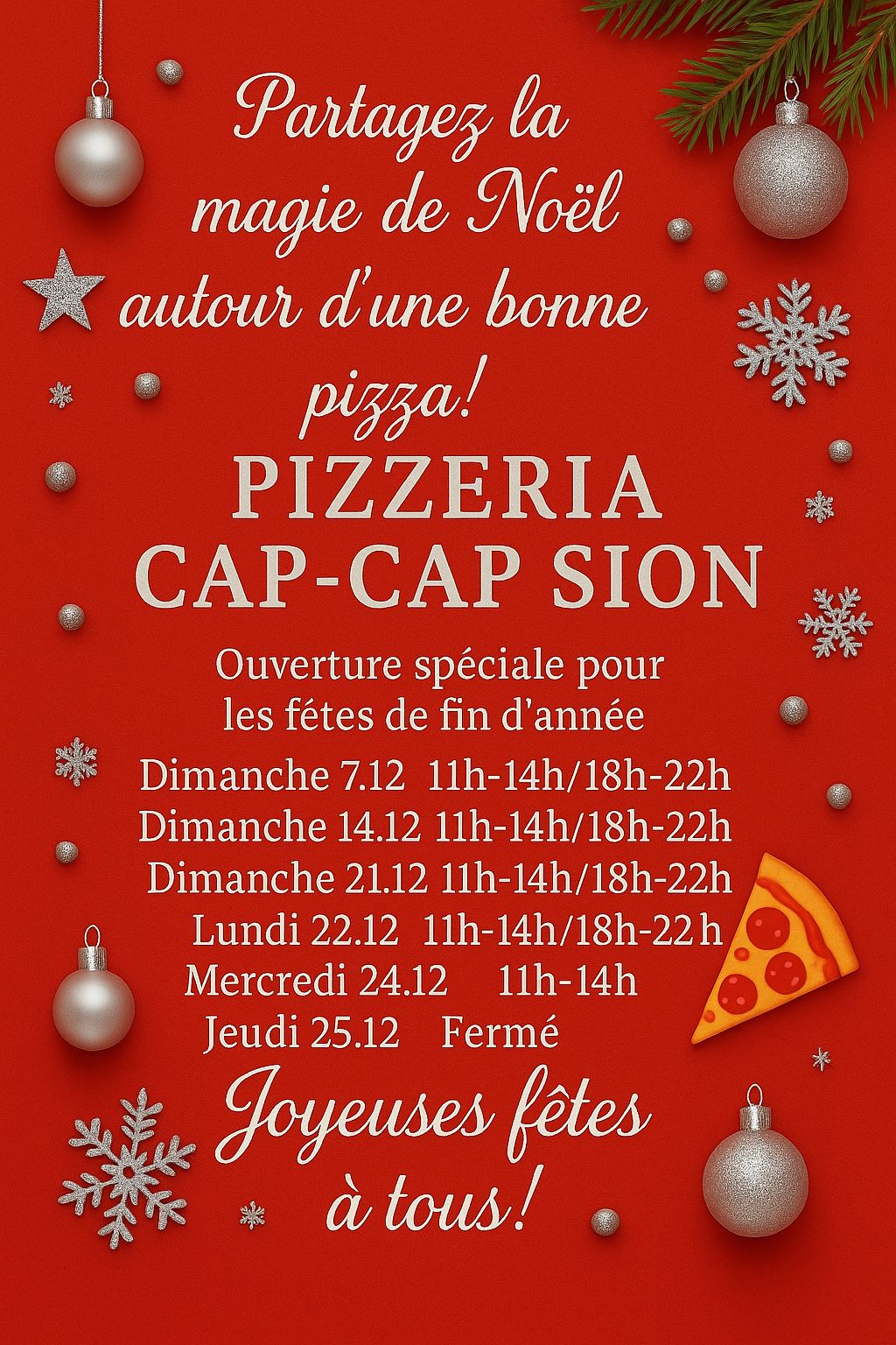 horaires sion noel25